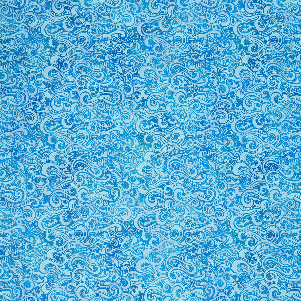 Wonders Of The Ocean - Waves Blue Yardage