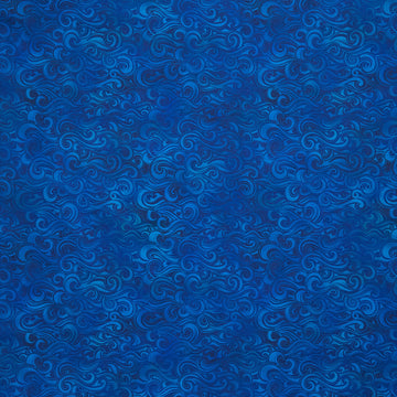 Wonders Of The Ocean - Waves Dark Blue Yardage