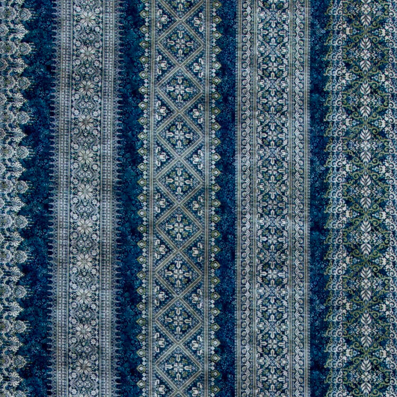 Carpet Bag Romance - Stripe Blue Yardage