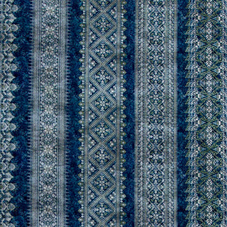 Carpet Bag Romance - Stripe Blue Yardage