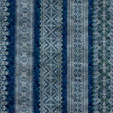 Carpet Bag Romance - Stripe Blue Yardage