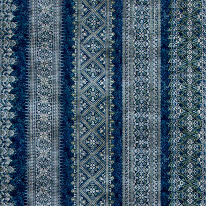 Carpet Bag Romance - Stripe Blue Yardage