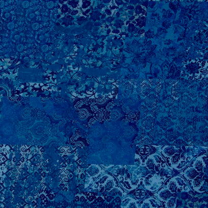 Carpet Bag Romance - Brocade Blue Yardage