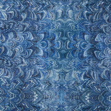 Carpet Bag Romance - Marble Blue Yardage