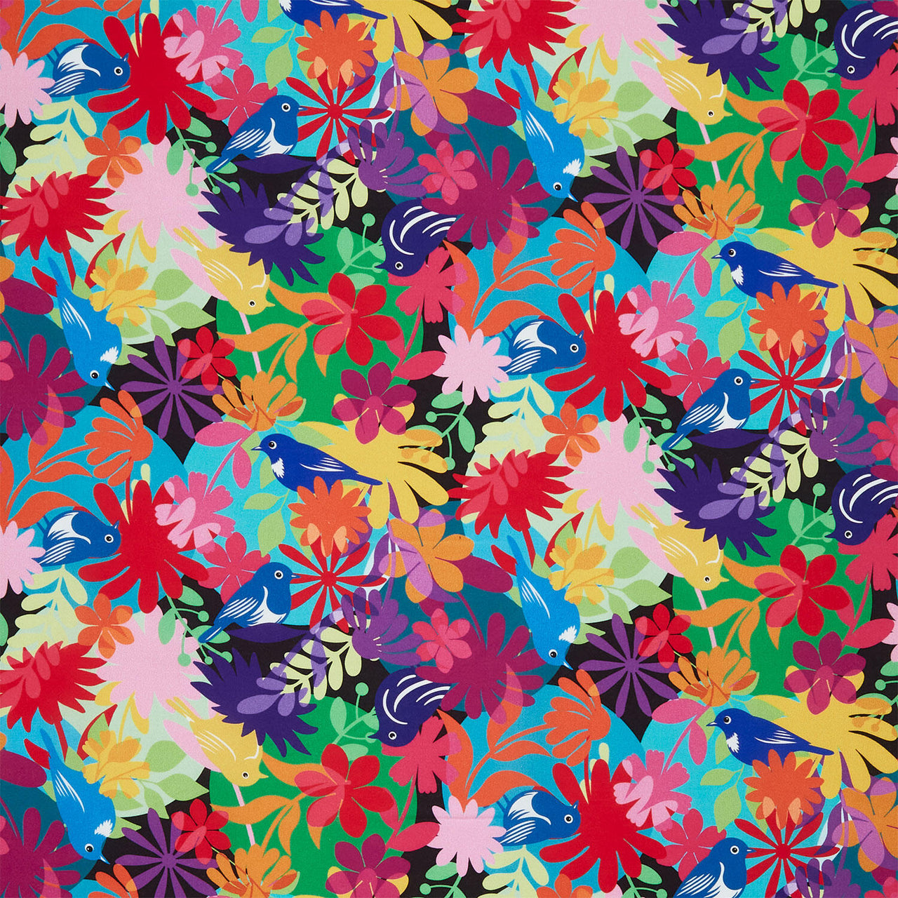 Flock Together - Birds & Flower Multi Yardage