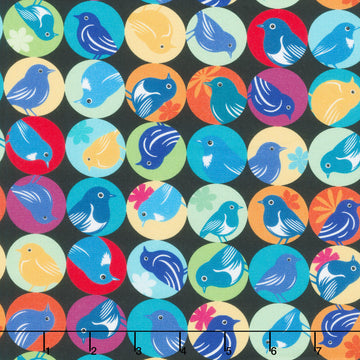 Flock Together - Circle Birds Multi Yardage