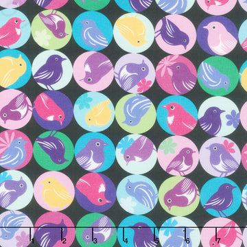Flock Together - Circle Birds Jewel Yardage