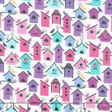 Flock Together - Bird Houses Jewel Yardage