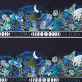 La Luna - Border Stripe Blue Silver Yardage