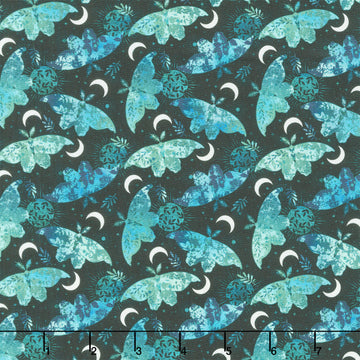 La Luna - Moths & Moons Teal Yardage