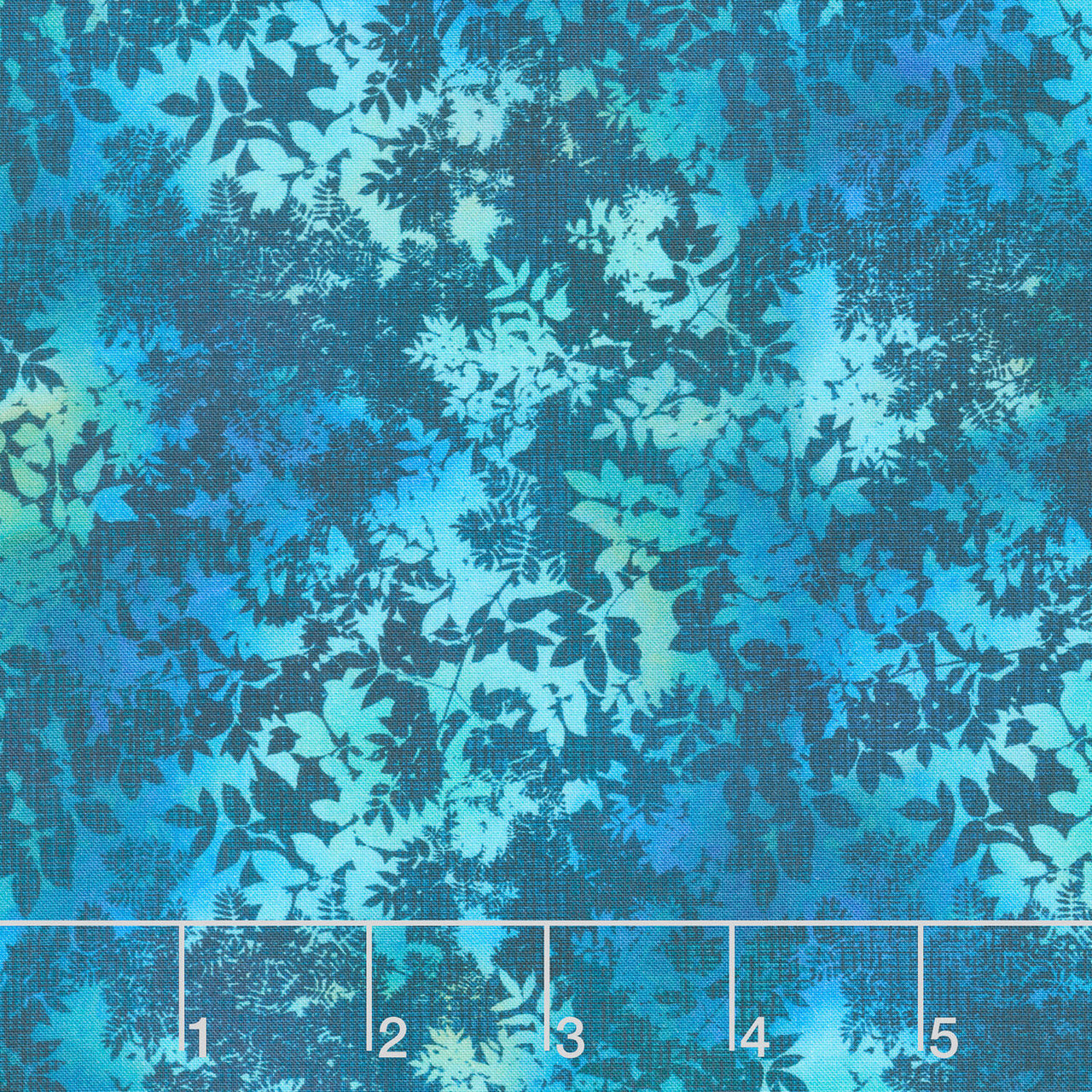 La Luna - Leaves Teal Yardage