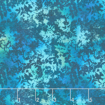 La Luna - Leaves Teal Yardage