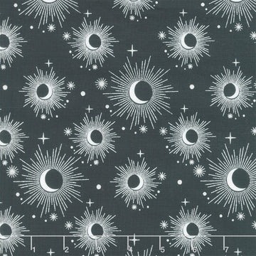 La Luna - Moons Black Silver Yardage