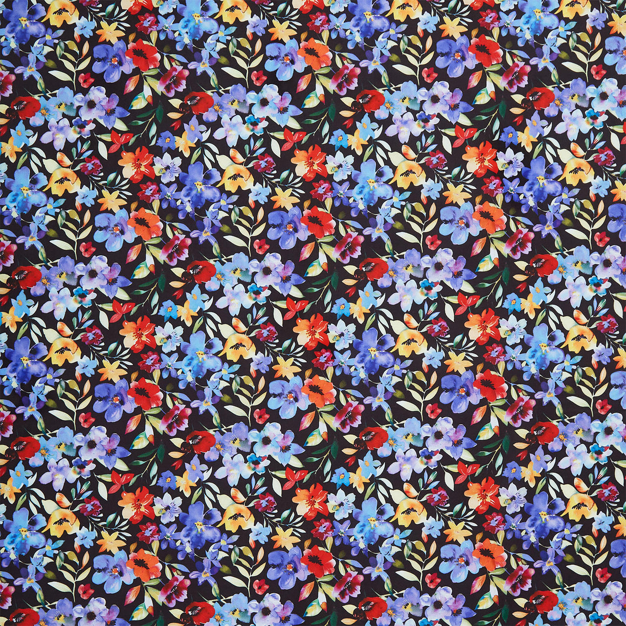 Blooming Day & Night - Garden Black Yardage