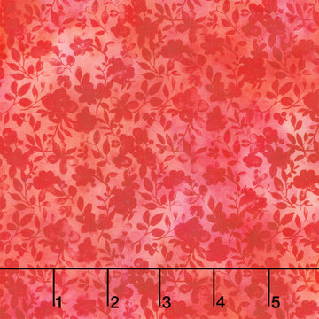 Blooming Day & Night - Twigs Red Yardage