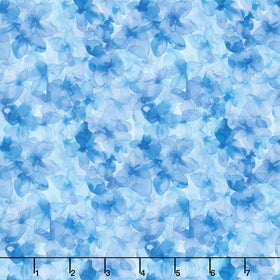 Blooming Day & Night - Hydrangea Blue Yardage