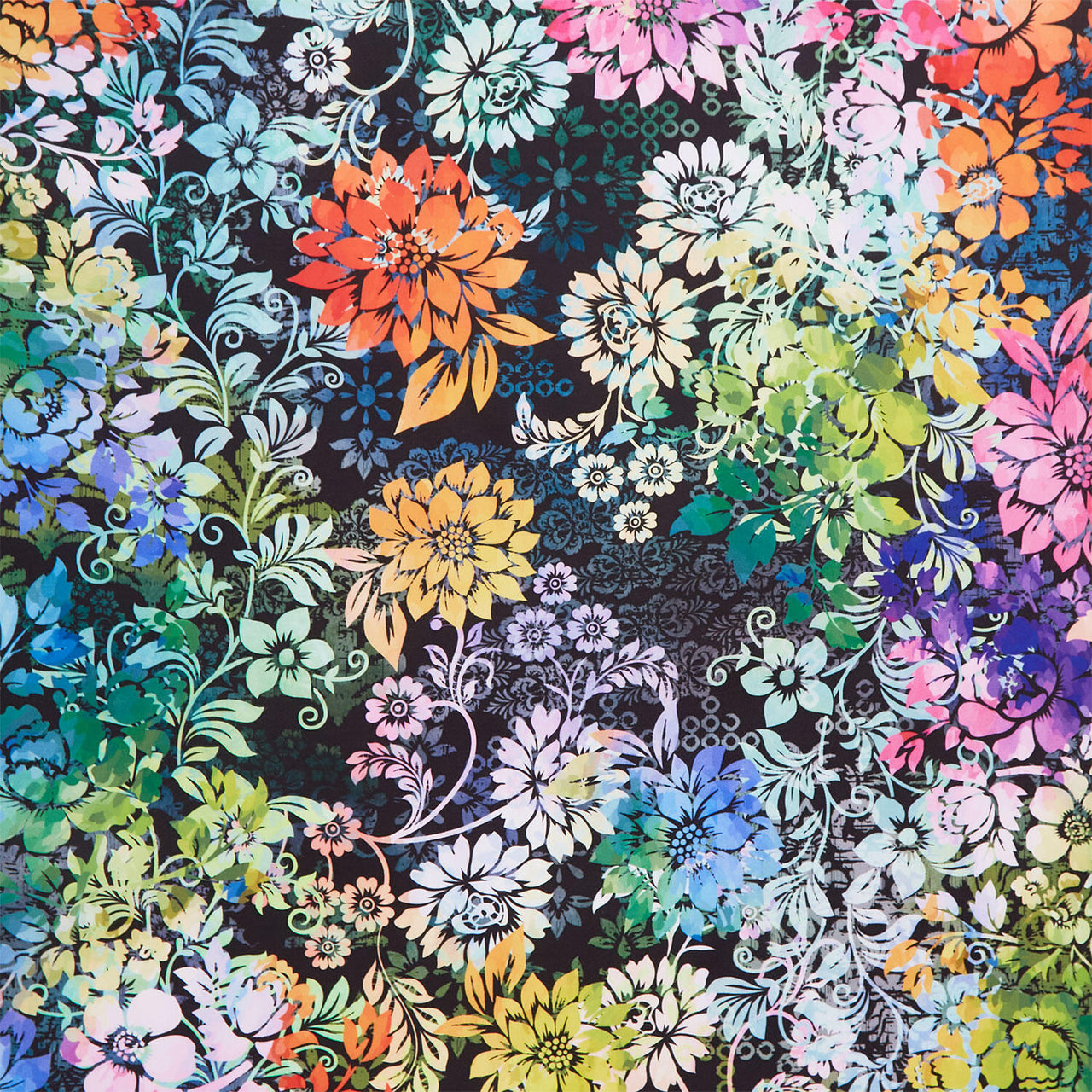 Felicity - Floral Black Yardage
