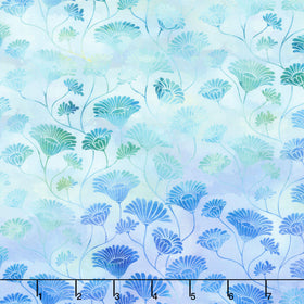 Felicity - Flower Vines Blue Yardage