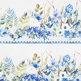 Sanctuary - Floral Border Stripe Cream Yardage