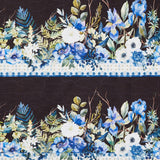 Sanctuary - Floral Border Stripe Black Yardage