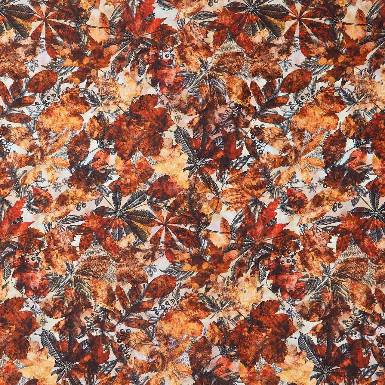 Autumn Elegance - Leaves & Toile Multi Yardage