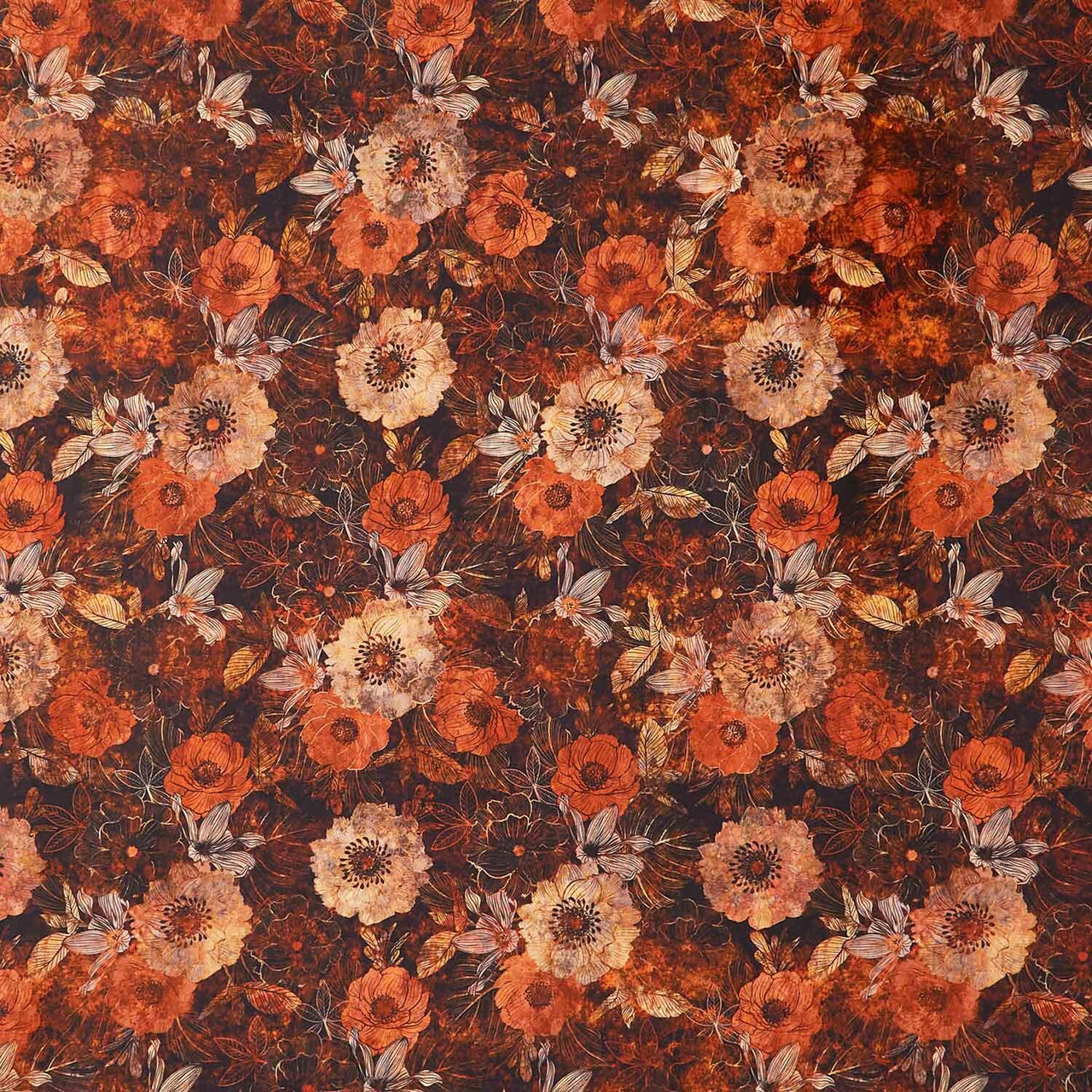 Autumn Elegance - Shadow Flowers Multi Yardage
