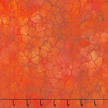 Dear Clara - Bloom Orange Yardage