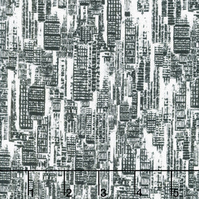 Urban Jungle II - City Black Yardage