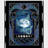 La Luna - Moon Large Blue Silver Panel