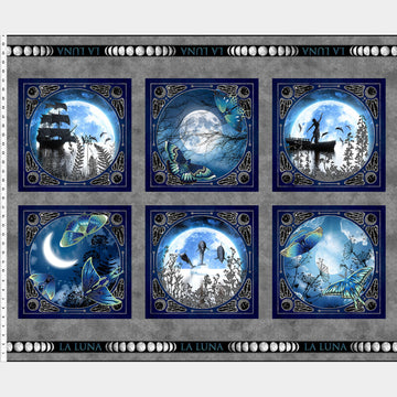 La Luna - Moon Block Blue Silver Panel