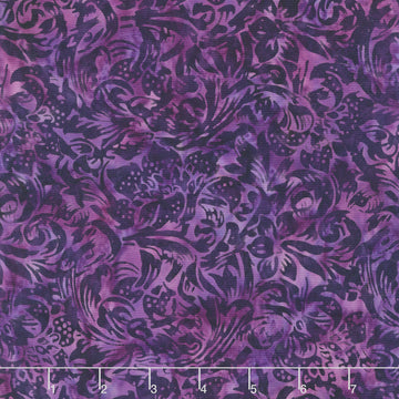 Tranquil Garden Batiks - Large Floral Vine Regal Yardage