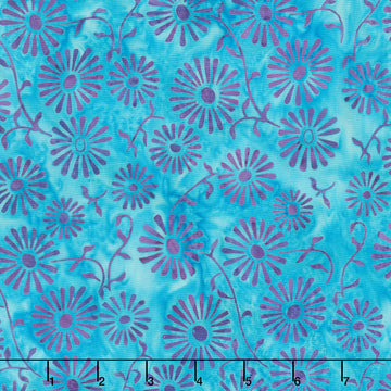 Tranquil Garden Batiks - Daisy Sapphire Yardage