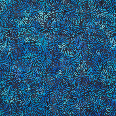 Tranquil Garden Batiks - Mums Marine Yardage