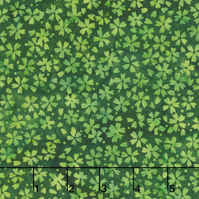 Tranquil Garden Batiks - Small Floral Grass Yardage