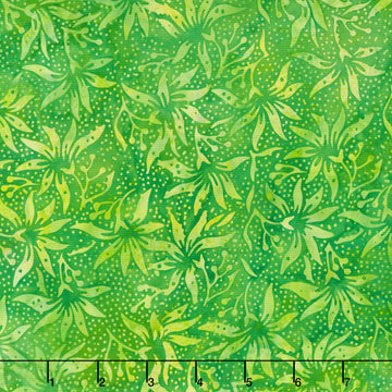 Tranquil Garden Batiks - Lilies Apple Yardage