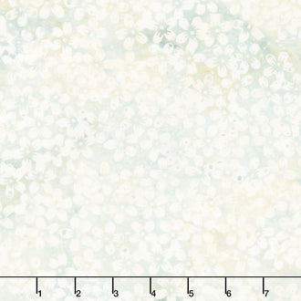 Tranquil Garden Batiks - Mini Dot Floral Celery Yardage