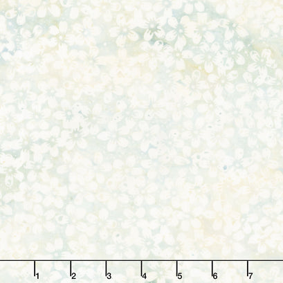 Tranquil Garden Batiks - Mini Dot Floral Celery Yardage