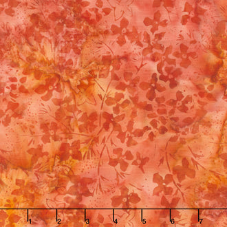 Meadow Sunshine Batiks - Hydrangea Vermillion Yardage