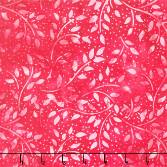 Meadow Sunshine Batiks - Small Paisley Leaves Geranium Yardage