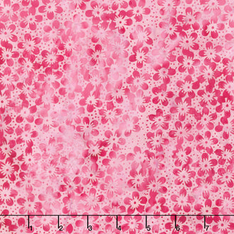 Meadow Sunshine Batiks - Mini Dot Floral Carnation Yardage