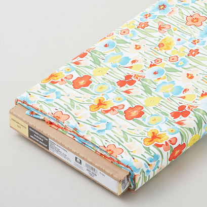 Orange Blue Floral Fields 8 Yard Bolt