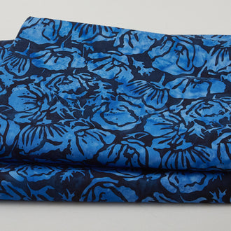 Liberty Batiks Favorites - Poppies Floral Blue Navy 2 Yard Cut