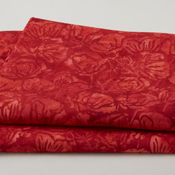 Liberty Batiks Favorites - Poppies Floral Red Redwood 2 Yard Cut
