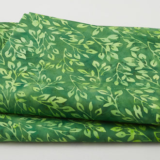 Rainbow Batiks Favorites - Leafy Branch Green Grass 2 Yard Cut
