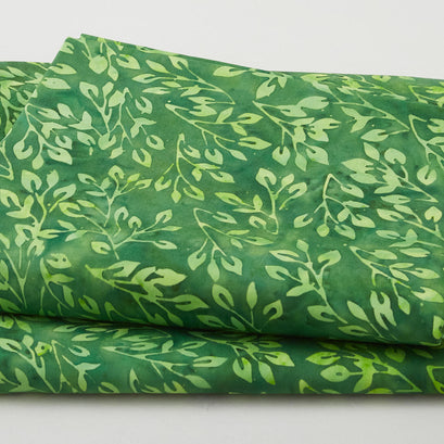 Rainbow Batiks Favorites - Leafy Branch Green Grass 2 Yard Cut