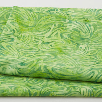 Rainbow Batiks Favorites - Far Out Swirl Green Lemongrass 2 Yard Cut