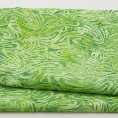 Rainbow Batiks Favorites - Far Out Swirl Green Lemongrass 2 Yard Cut
