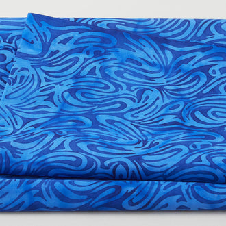Rainbow Batiks Favorites - Far Out Swirl Blue Marine 2 Yard Cut