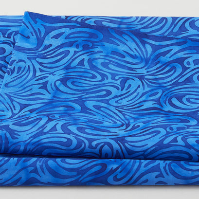 Rainbow Batiks Favorites - Far Out Swirl Blue Marine 2 Yard Cut
