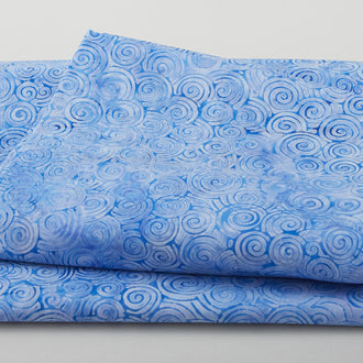 Rainbow Batiks Favorites - Swirls Blue French Blue 2 Yard Cut